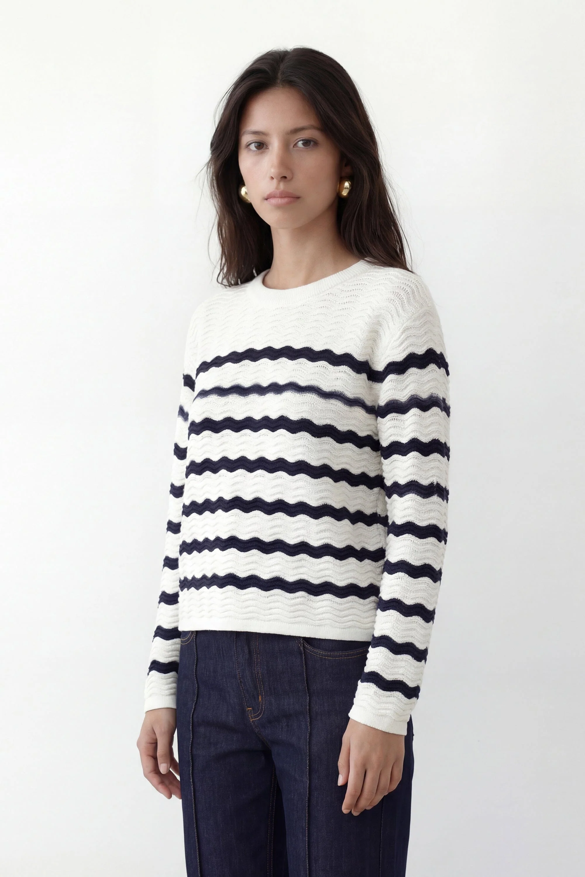 PULL MARINIERE - CAREN - ECRU/MARINE