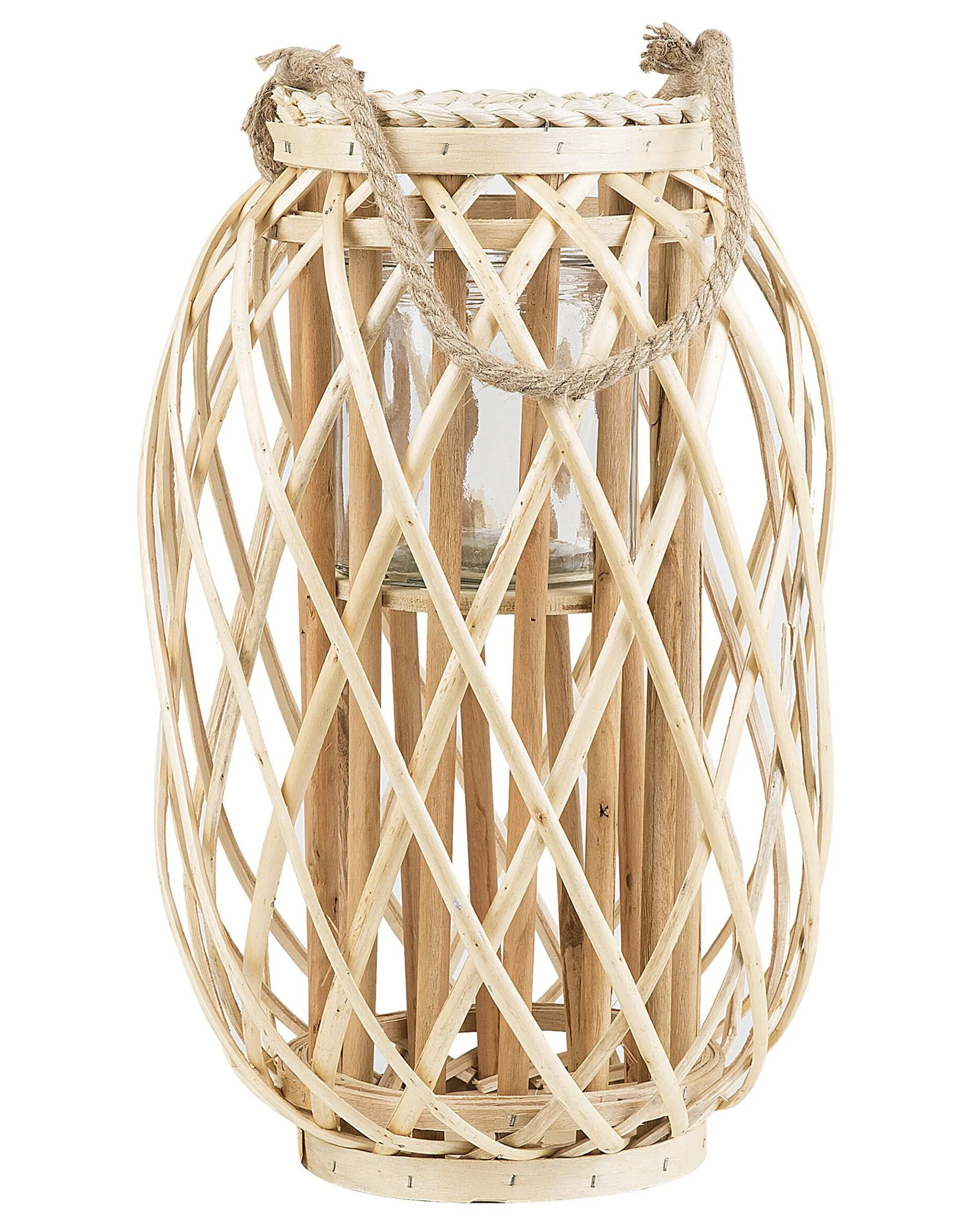 Lantern MAURITIUS Willow Wood 30 cm Natural