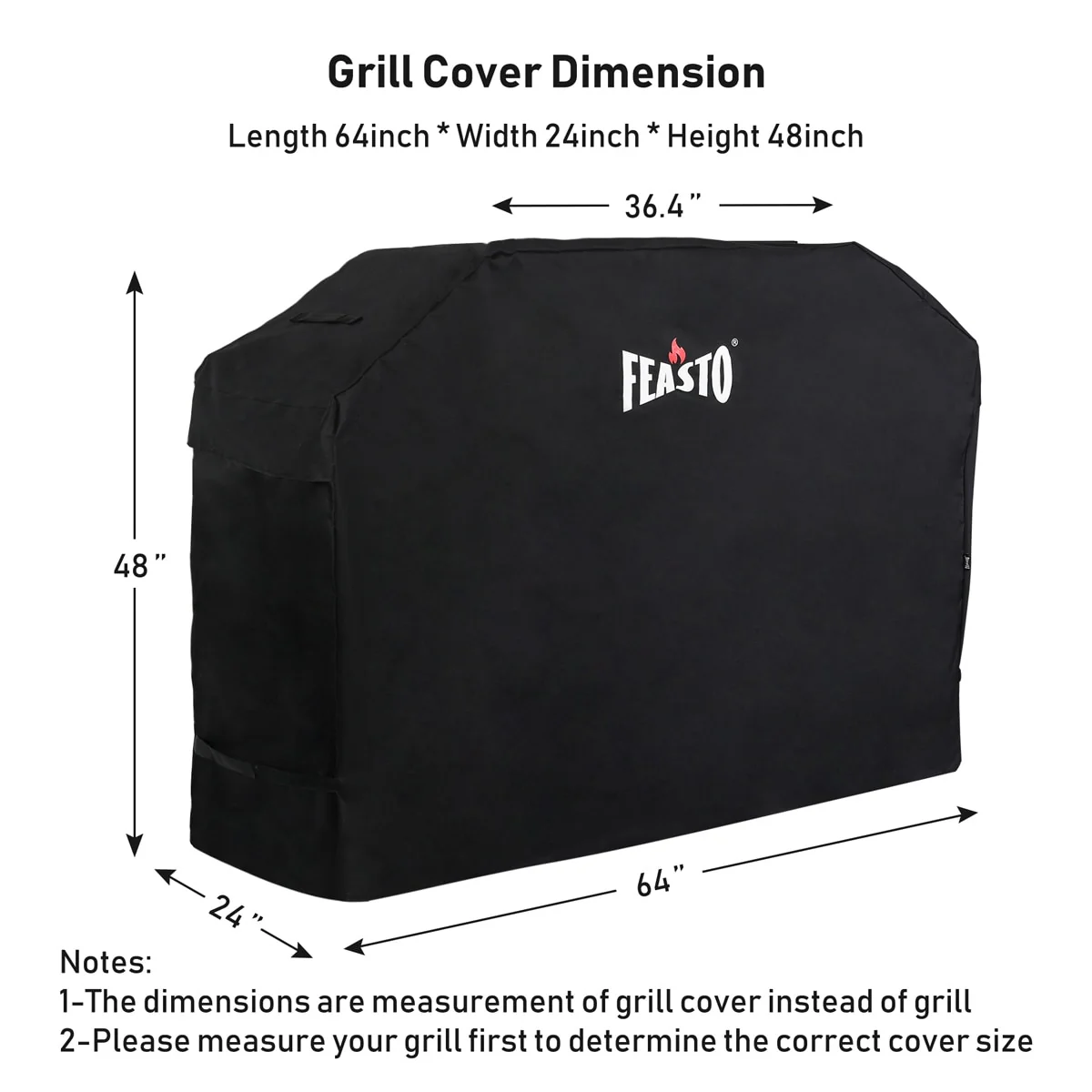 Feasto 55-72 Heavy Duty BBQ Grill Cover for Outdoor Grill