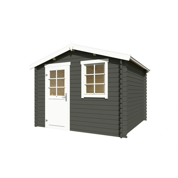 Gartenhaus »Nina«, BxHxT: 307,2 x 233,7 x 250 cm, (Außenmaß inkl. Dachüberstand), grüngrau