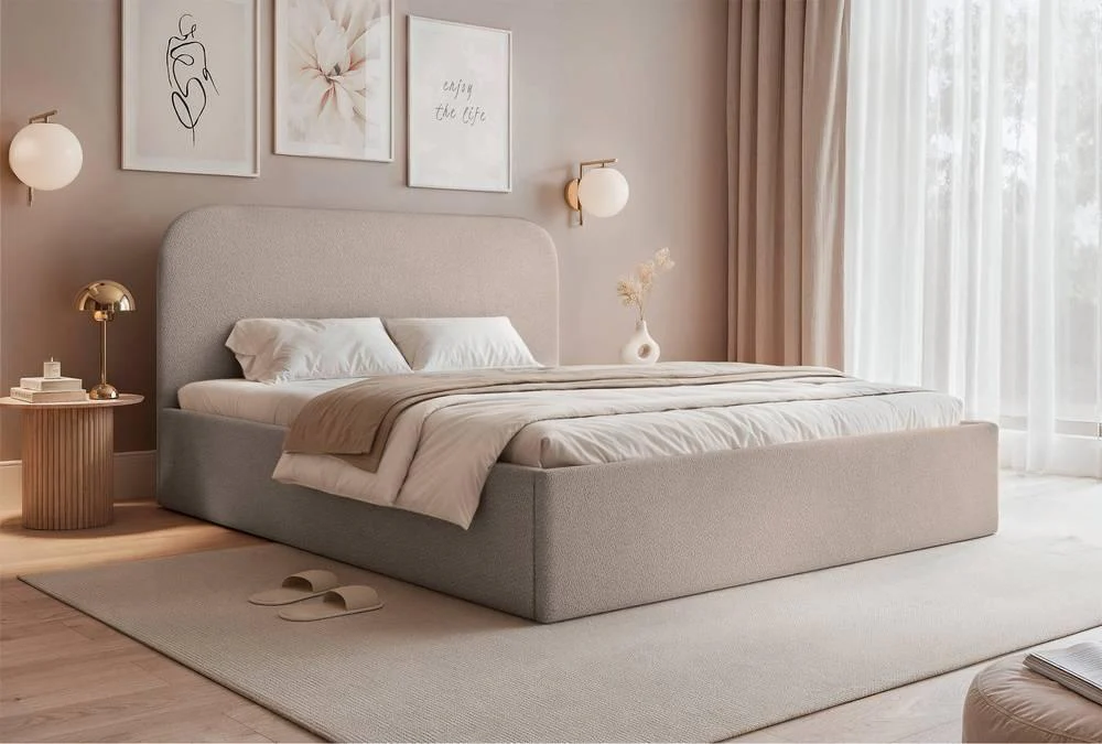 Bedframe Fia 160x200 chenille met opbergruimte