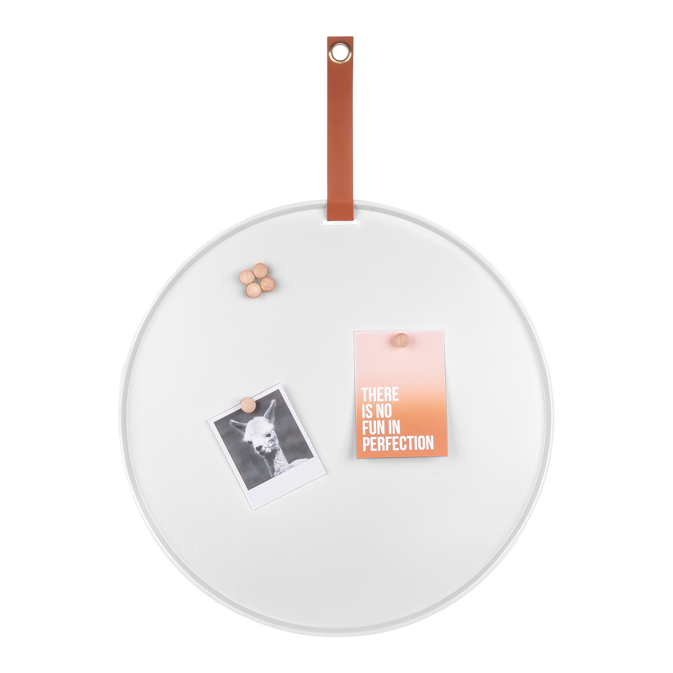 present time Perky Memo-/magneetbord Ø 50 cm - Wit