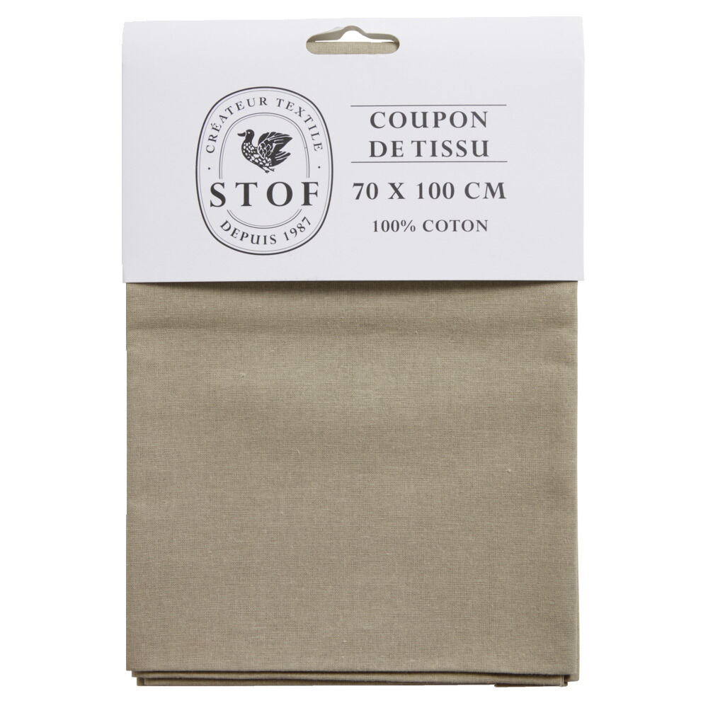 Coupon tissu coton 70x100cm brun