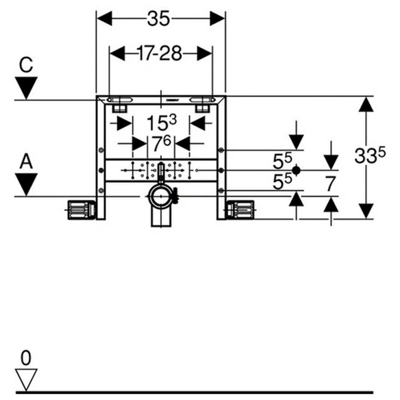 Trageelement »Kombifix«, BxHxT: 350 x 335 x 80 mm, grau