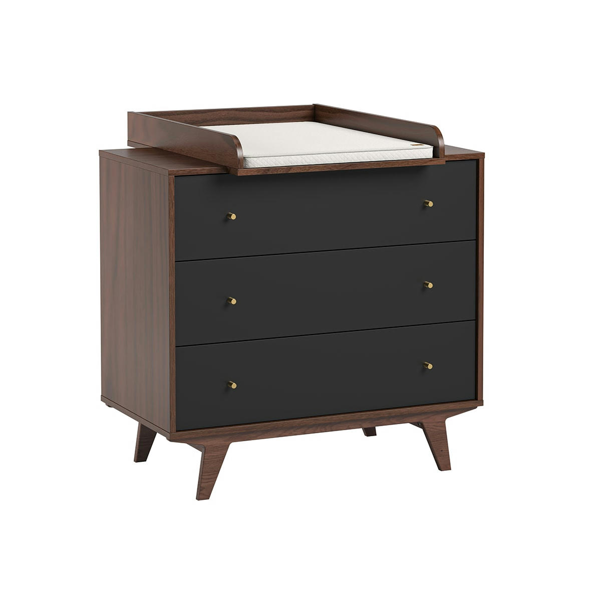 MID - Commode 3 tiroirs noir naturel