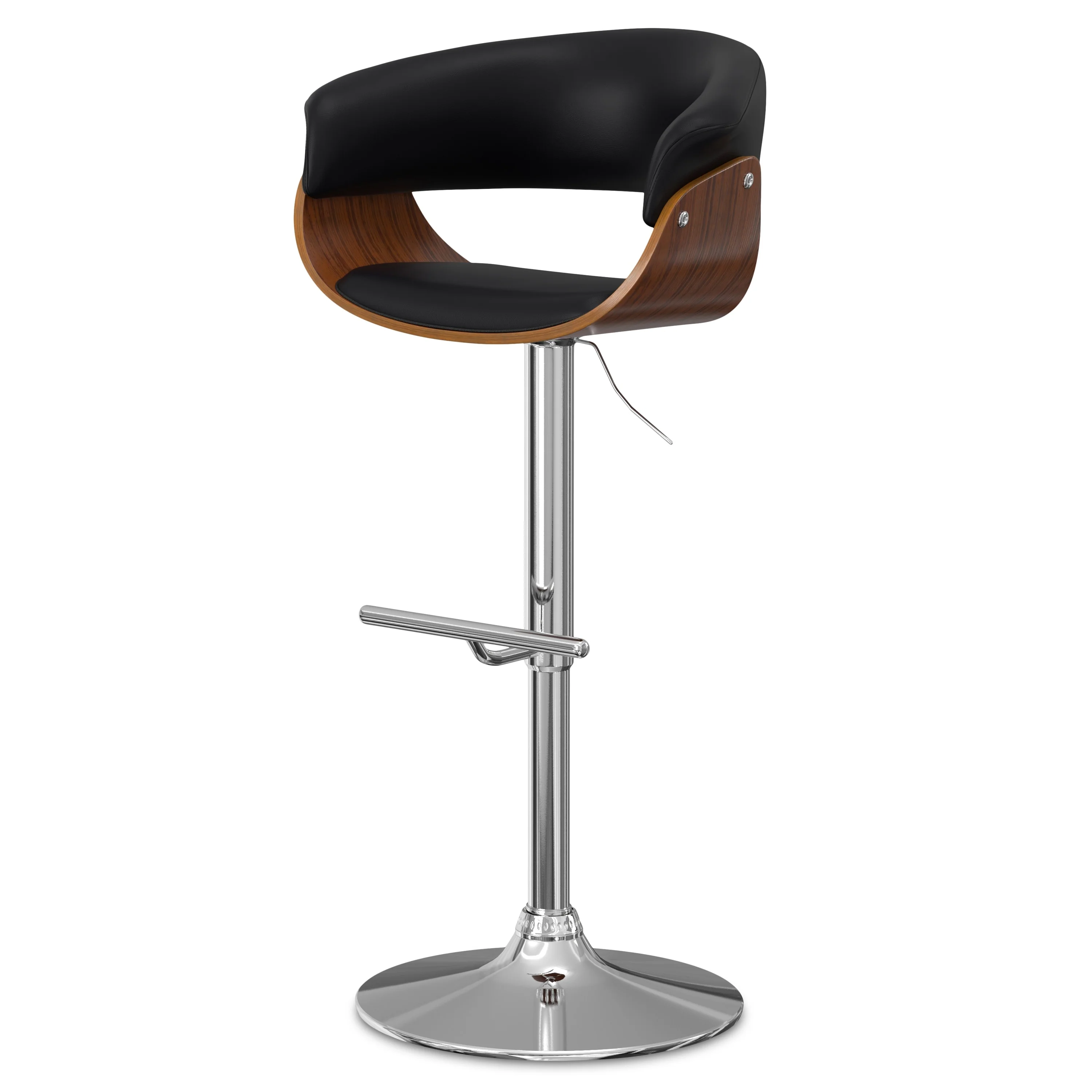 WYNDENHALL Caylor Mid Century Modern Adjustable Swivel Bar Stool - 18.5 D x 23.8 W x 35.75-44H