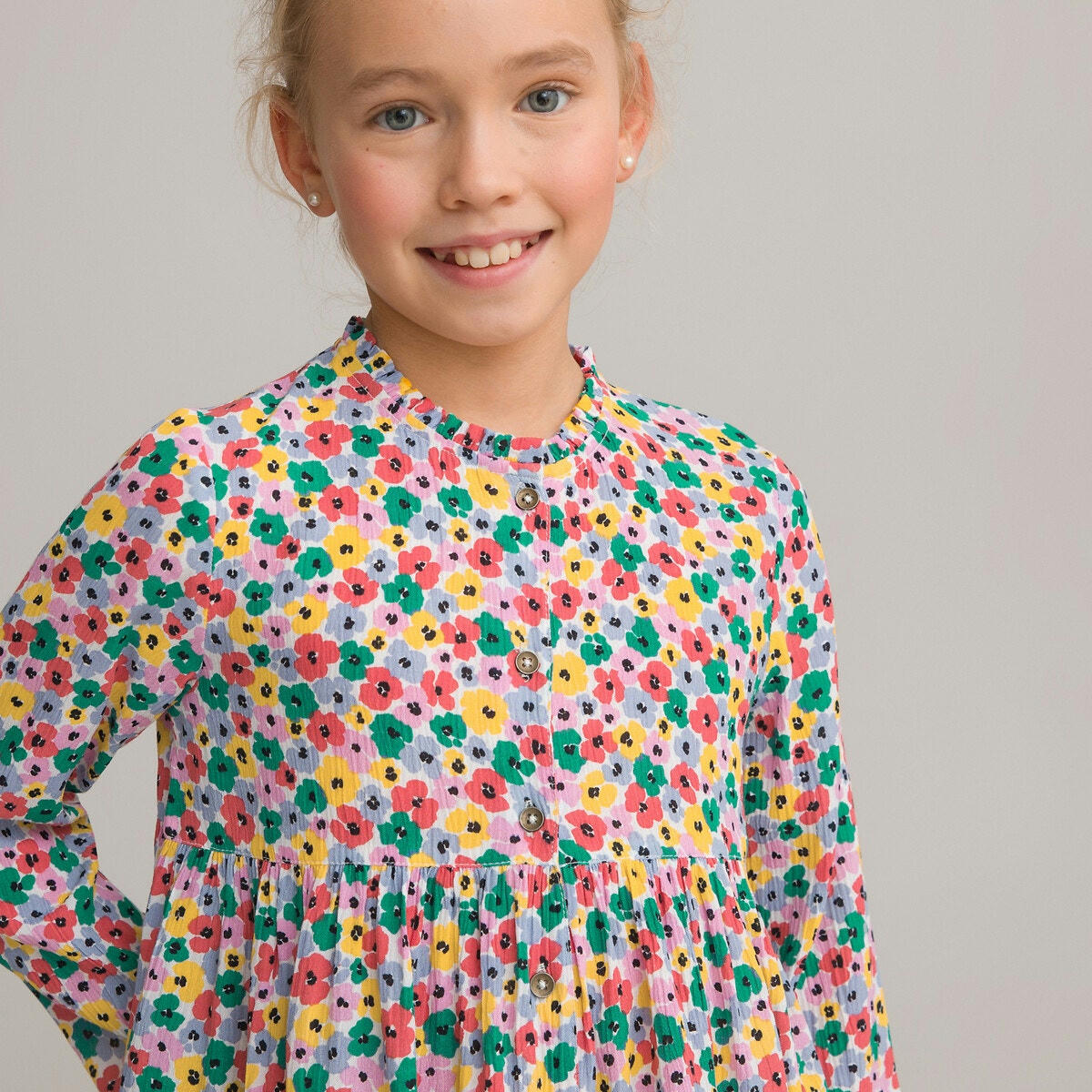 Chemise fluide à manches longues, imprimé floral