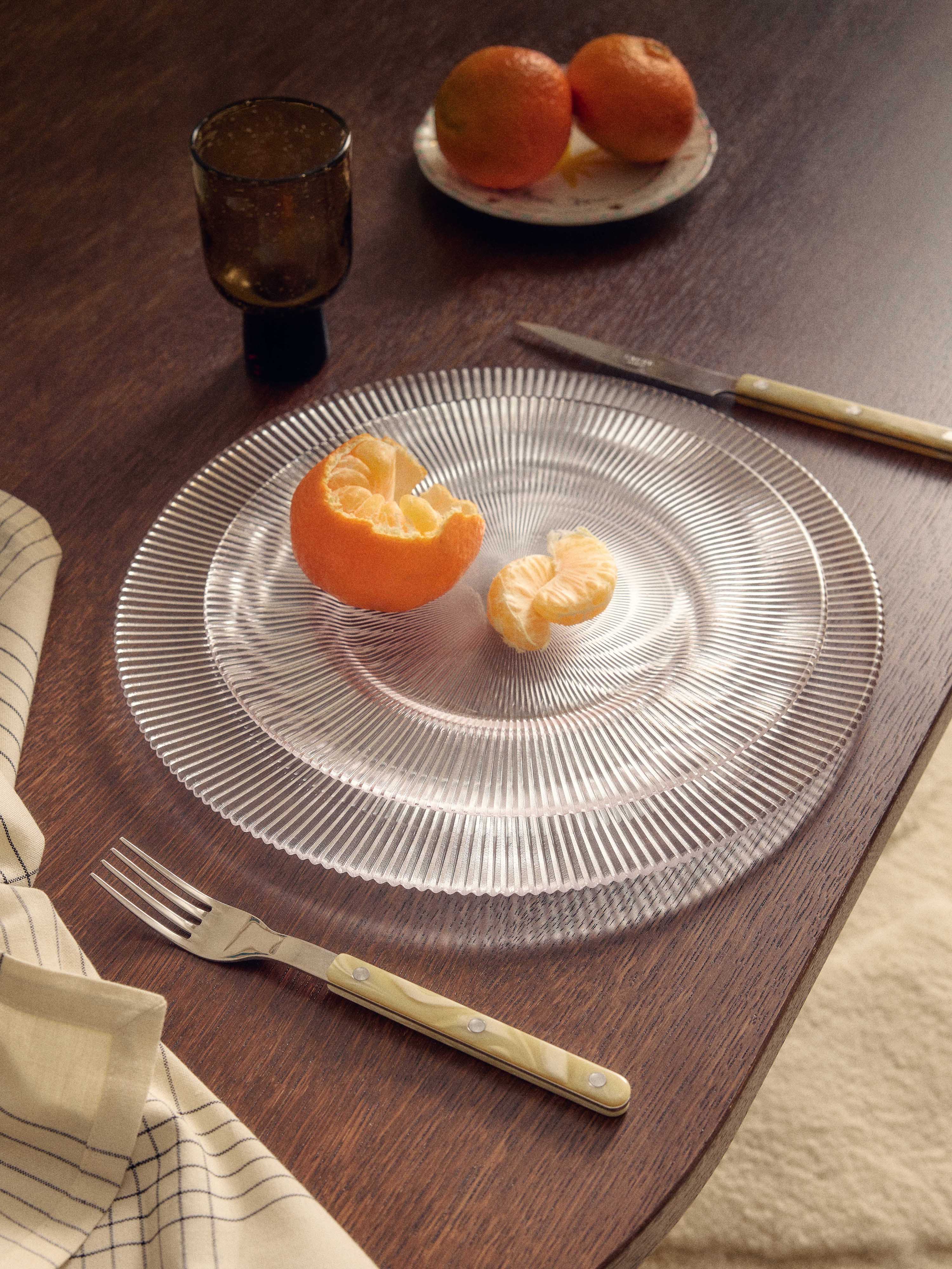 Platzteller Effie mit Rillenrelief, 2er-Set