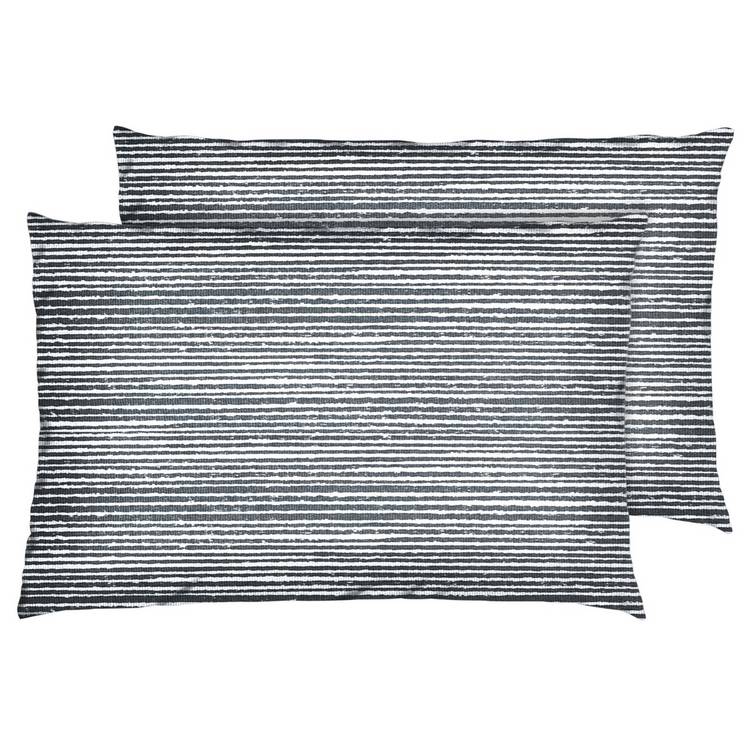 Habitat Stockholm Stripe Print Pillowcase Pair- Grey