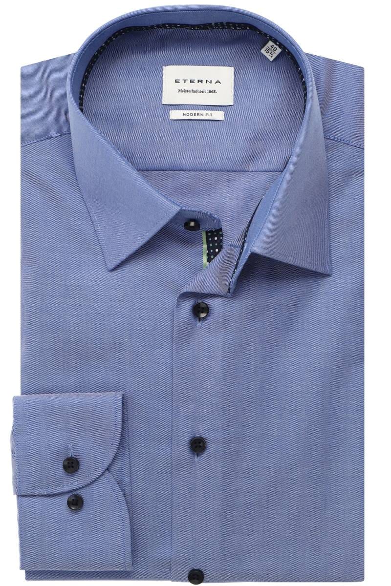 ETERNA Modern Fit Hemd blau, Einfarbig