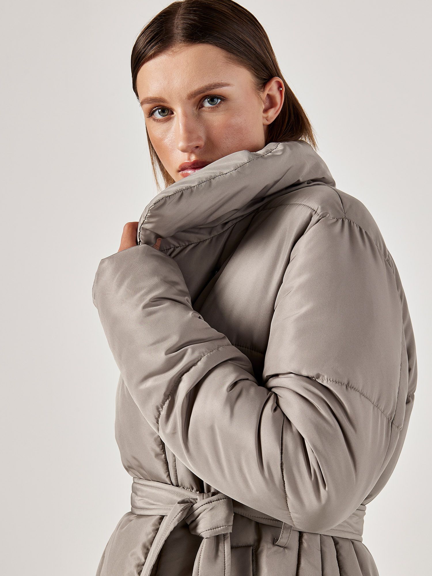 Apricot Quilted Puffer Jacket