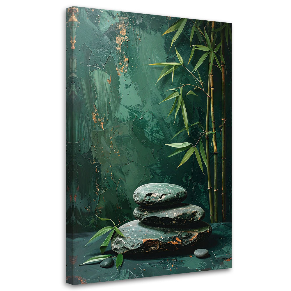 Obraz do salonu sypialni kuchni, Kamienie zen spa liście bambusa 20x30