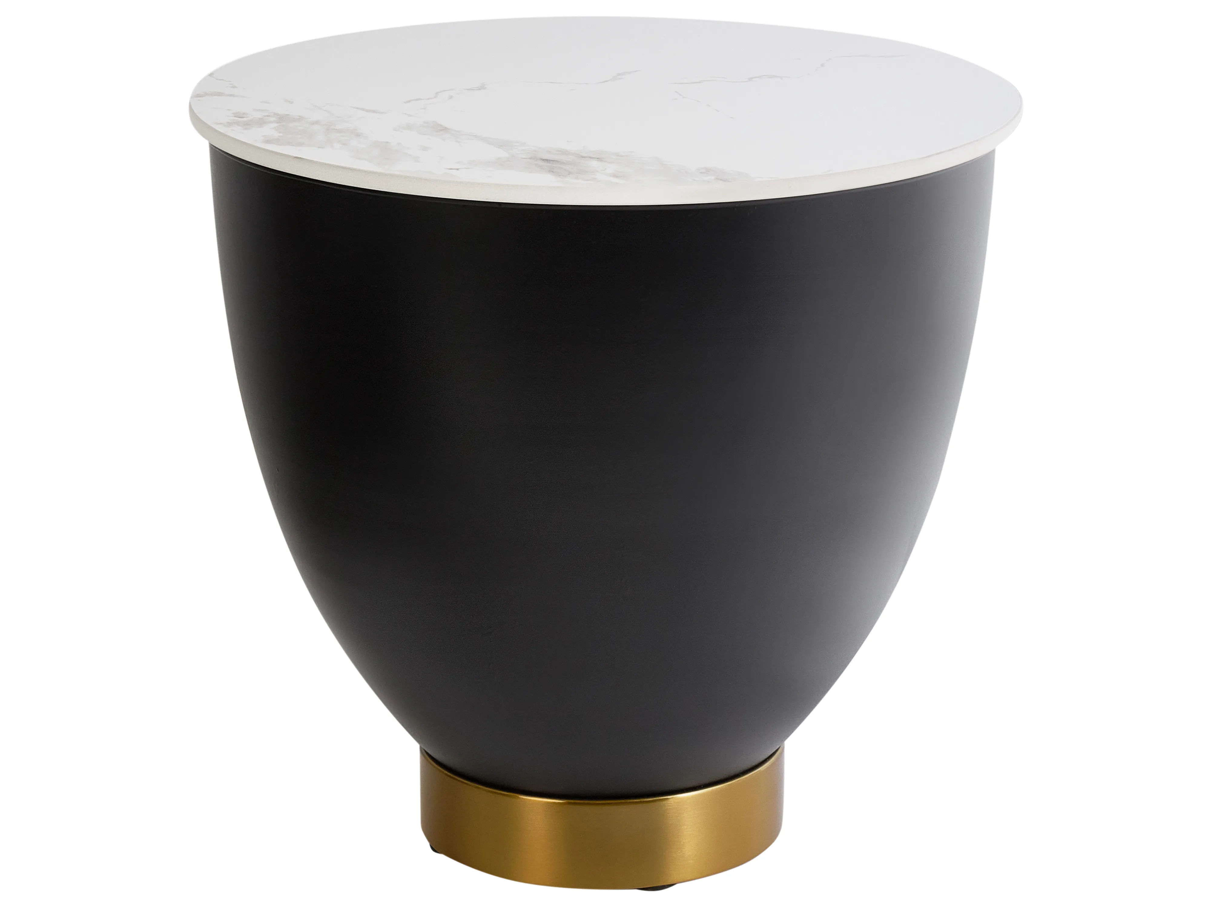 Coffee Table NADINE Ceramic Black with Storage