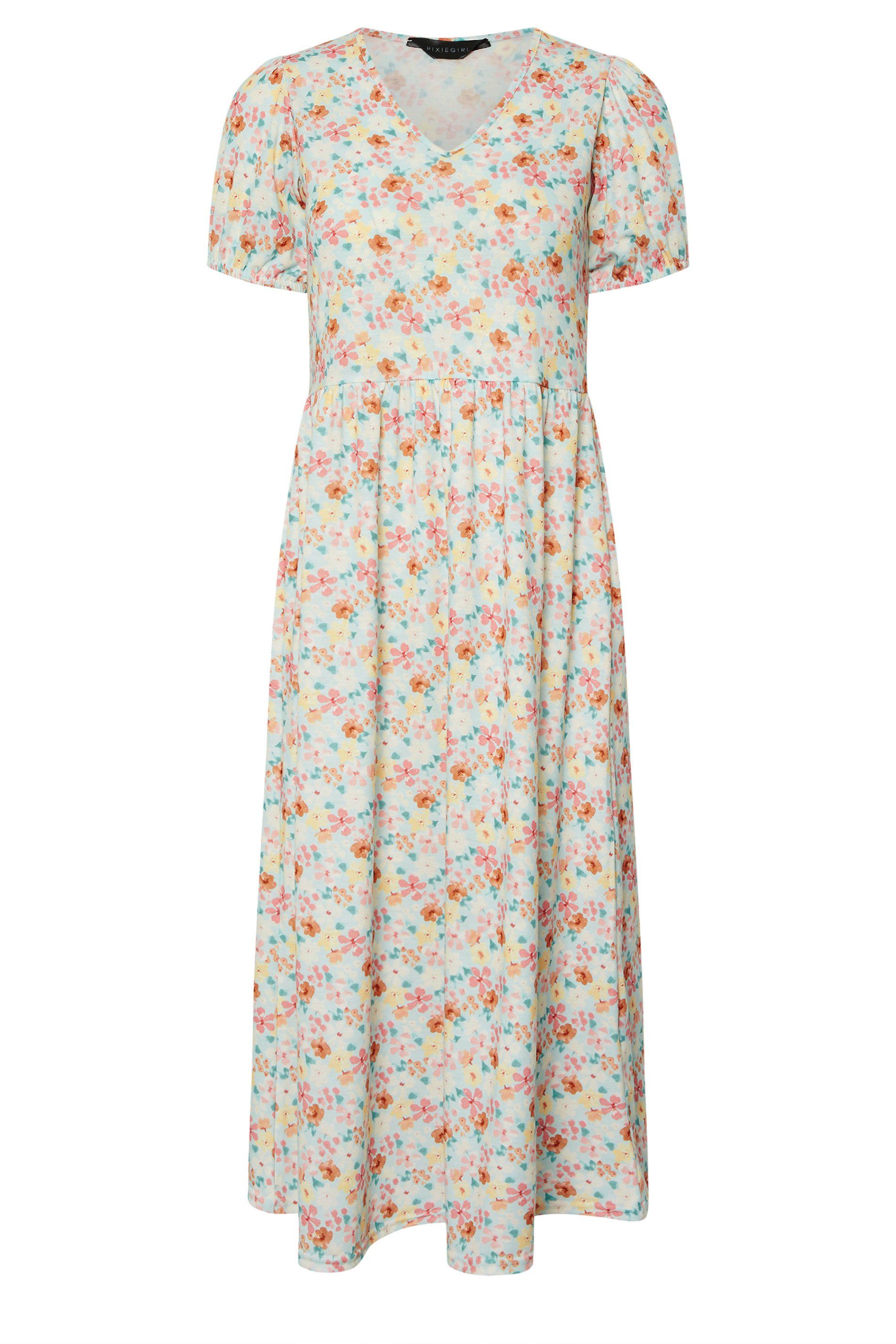 PixieGirl Petite Floral V-Neck Midi Dress