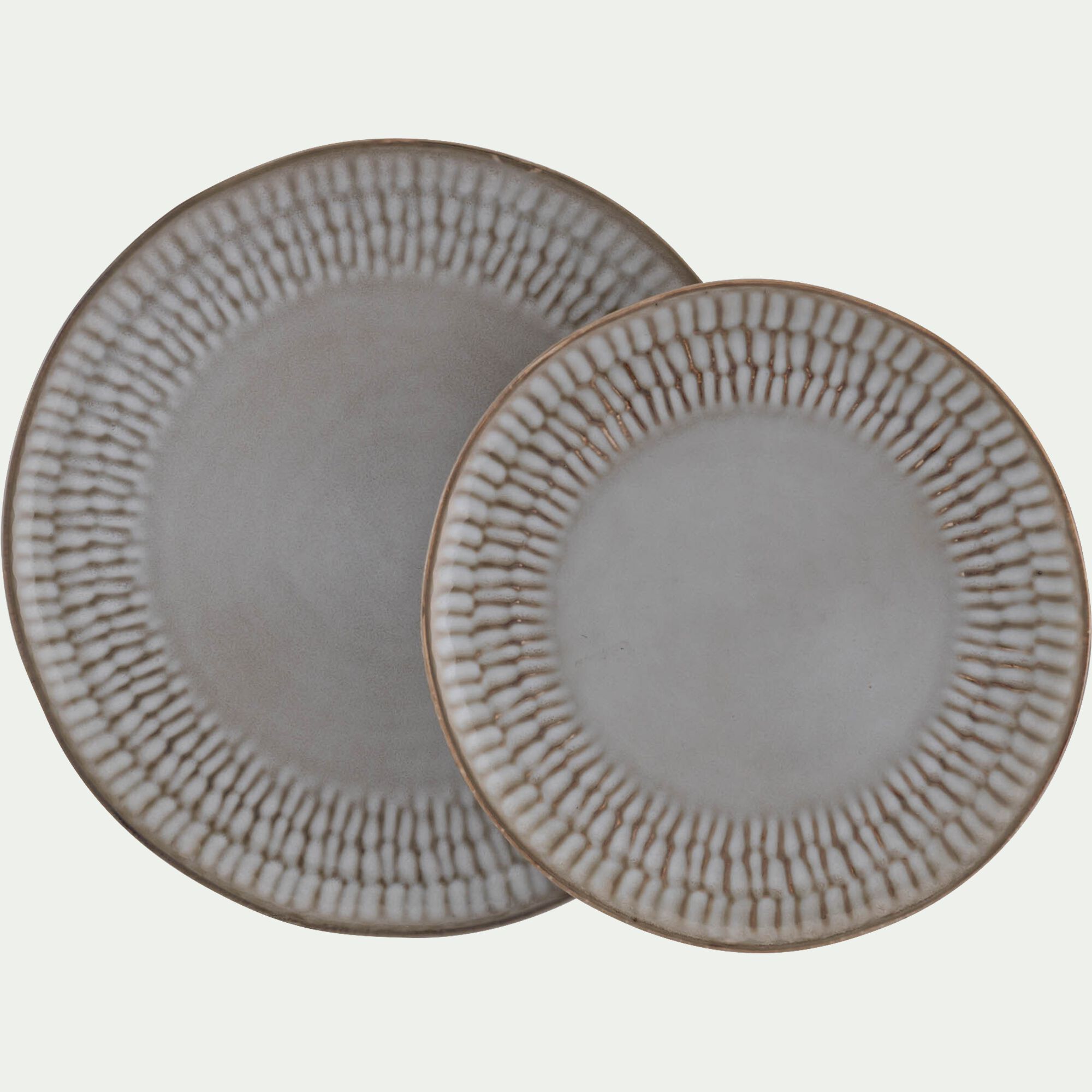 LIAM - Assiette plate en grès D26,6cm - blanc ventoux