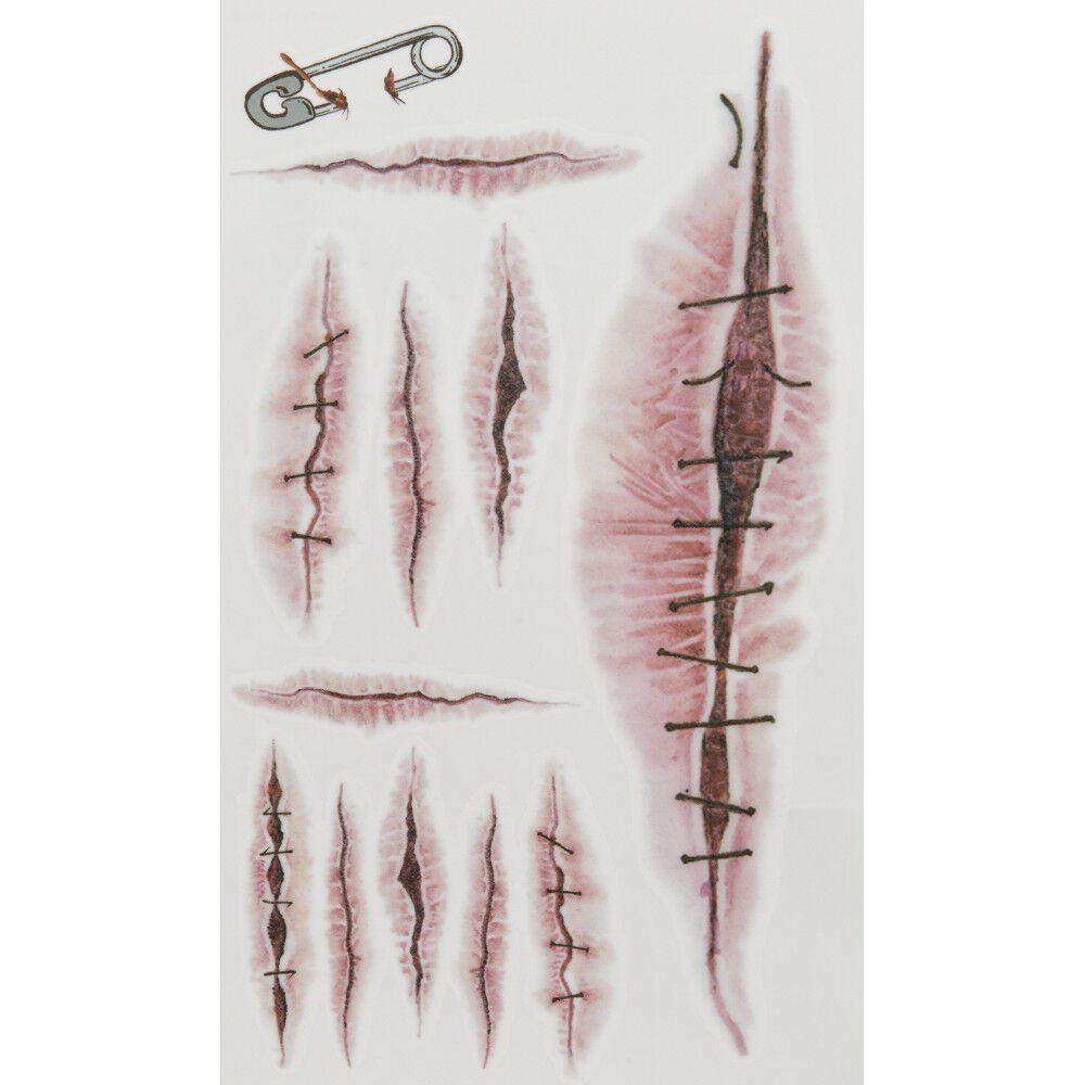 Kit tatouages cicatrices Halloween (4 modèles)