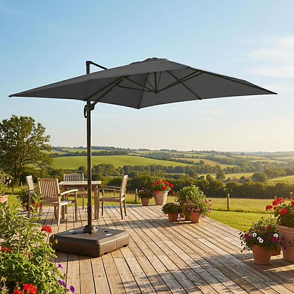 Parasol deporte 400 x 300 Oviala rectangle toile en polyester mat en aluminium