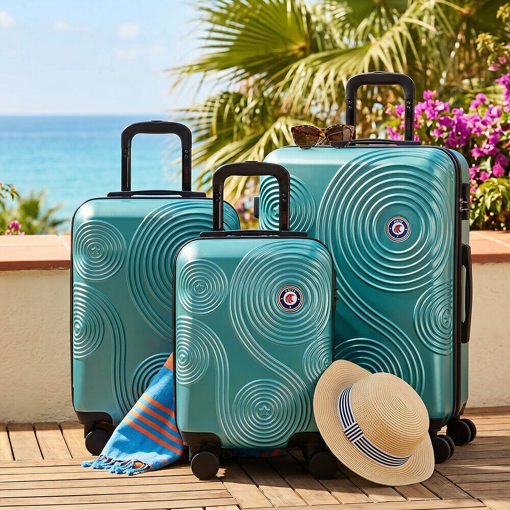 Valise cabine rigide 4 roues plastique ABS vert 45x35xH50cm