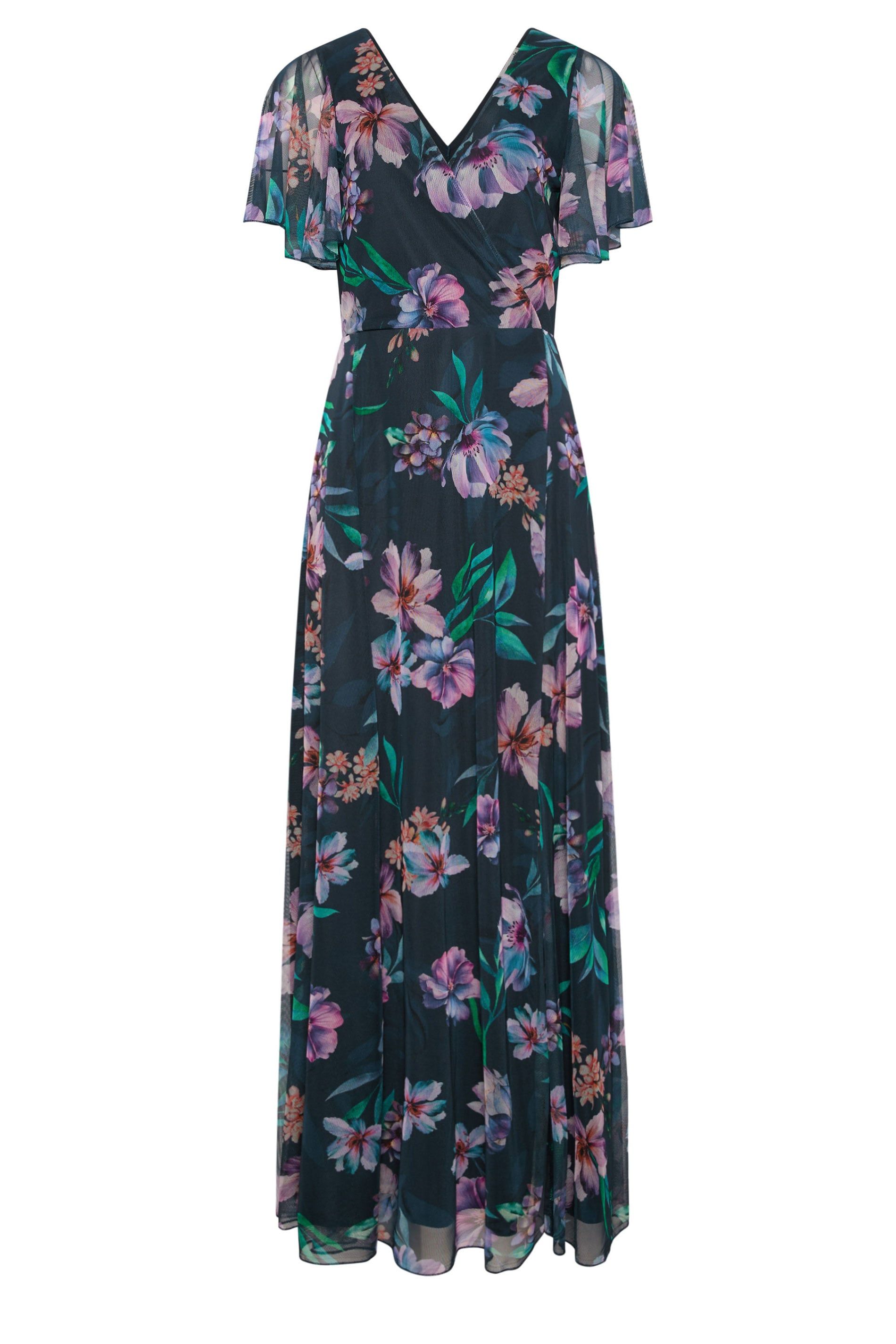 Long Tall Sally Tall Floral Mesh Wrap Maxi Dress