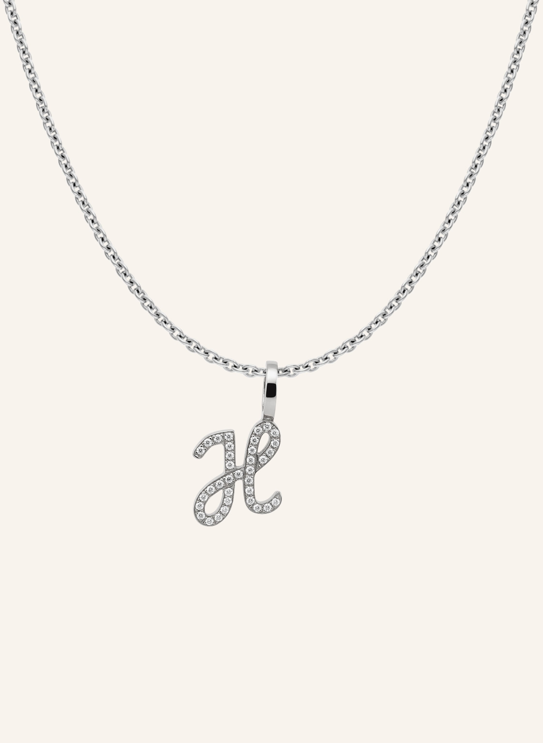CADA Kette TINY DIAMOND LETTER H