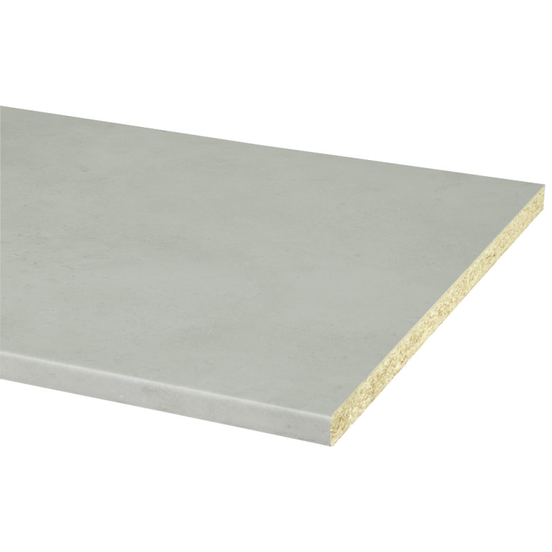 Plan de travail en bois aggloméré béton clair 182 x 60 x 2,8 cm CANDO