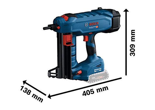 Cloueur sans-fil Bosch GNB 18V-40 Professional avec 2 batteries 18V 4.0Ah, chargeur et L-Boxx 06019L7005