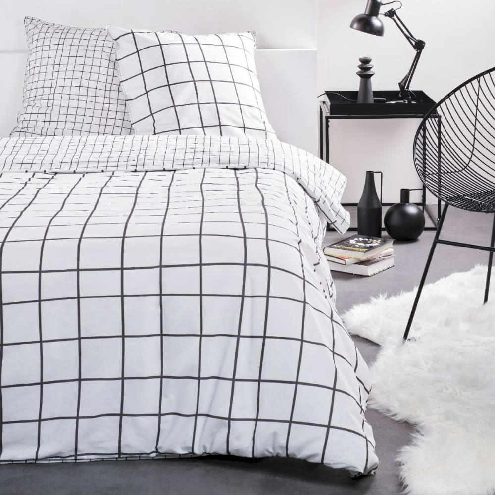 - Parure de couette 100% coton 57 fils imprimée 240x220 2 taies