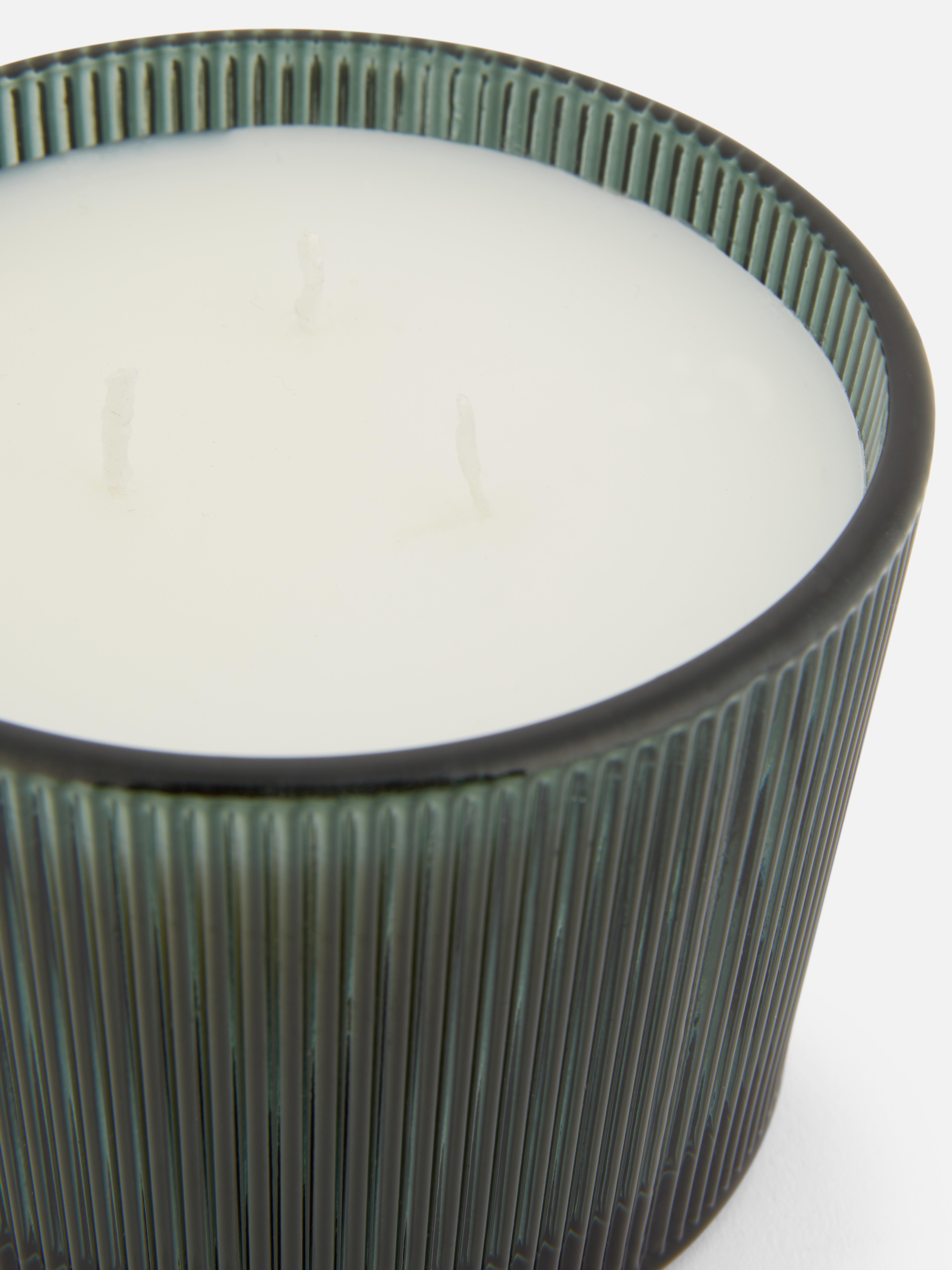 Scented Three Wick Candle In Fluted Jar