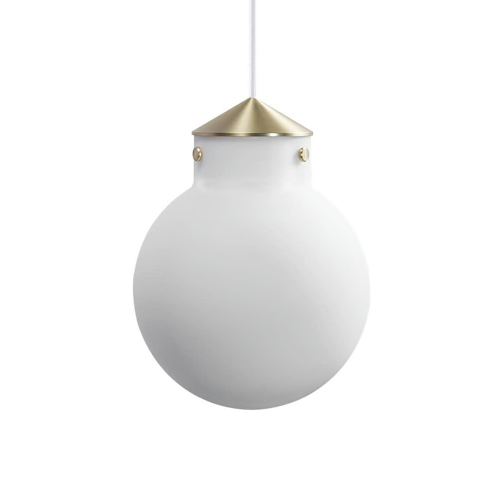 RAITO - Suspension doré élégant avec sphère en verre blanc Ø22,5cm