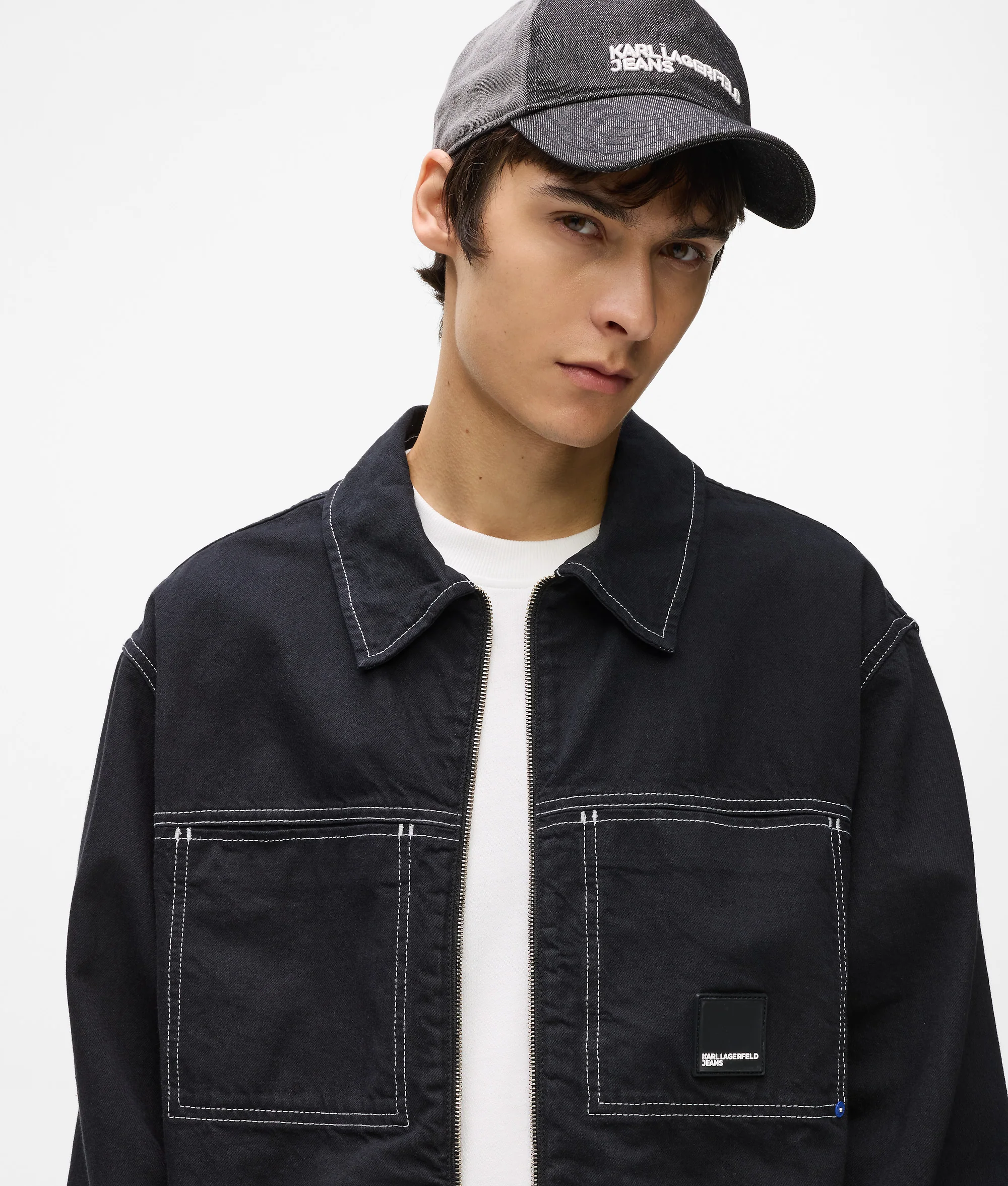 Veste à surpiqûres contrastantes
