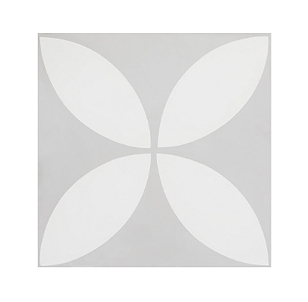 Boite de 24 Carreaux de ciment véritable 0,96m2 / Carreaux de ciment artisanaux pour sol et mur coloris gris et blanc