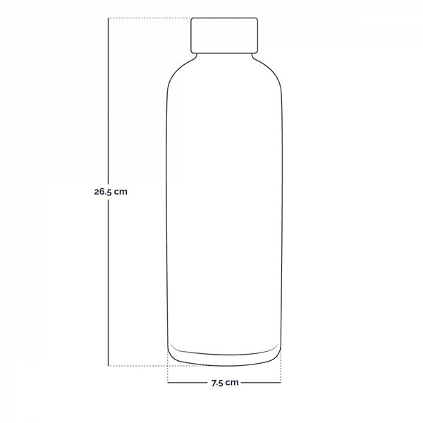 Bouteille, gourde isotherme chaud ou froid en acier inoxydable, réutilisable - 750 ml - Gris clair - Vivezen