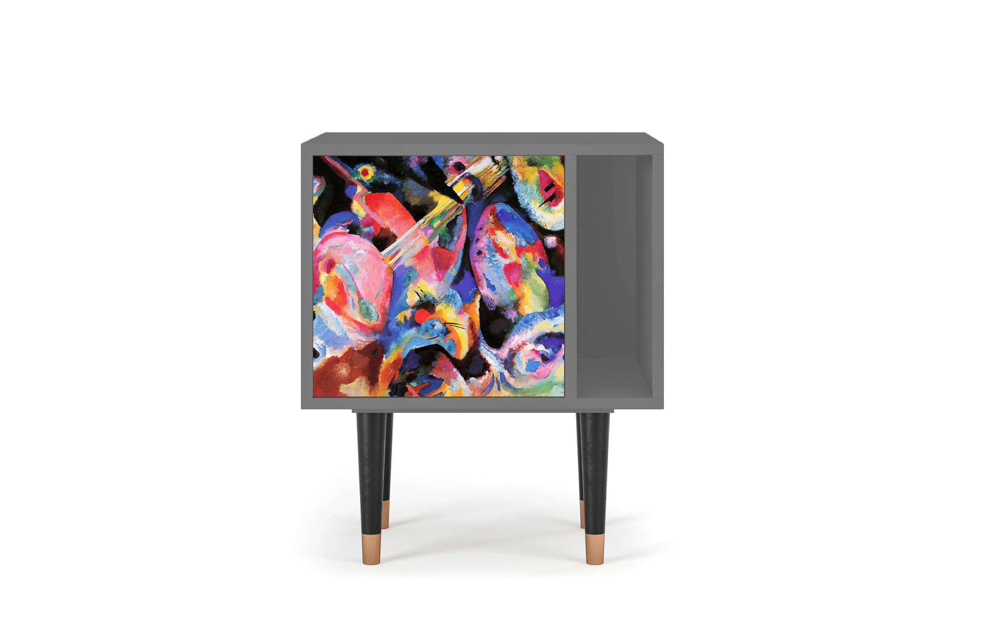 KANDINSKY - Table de chevet multicolore 1 porte L 58 cm
