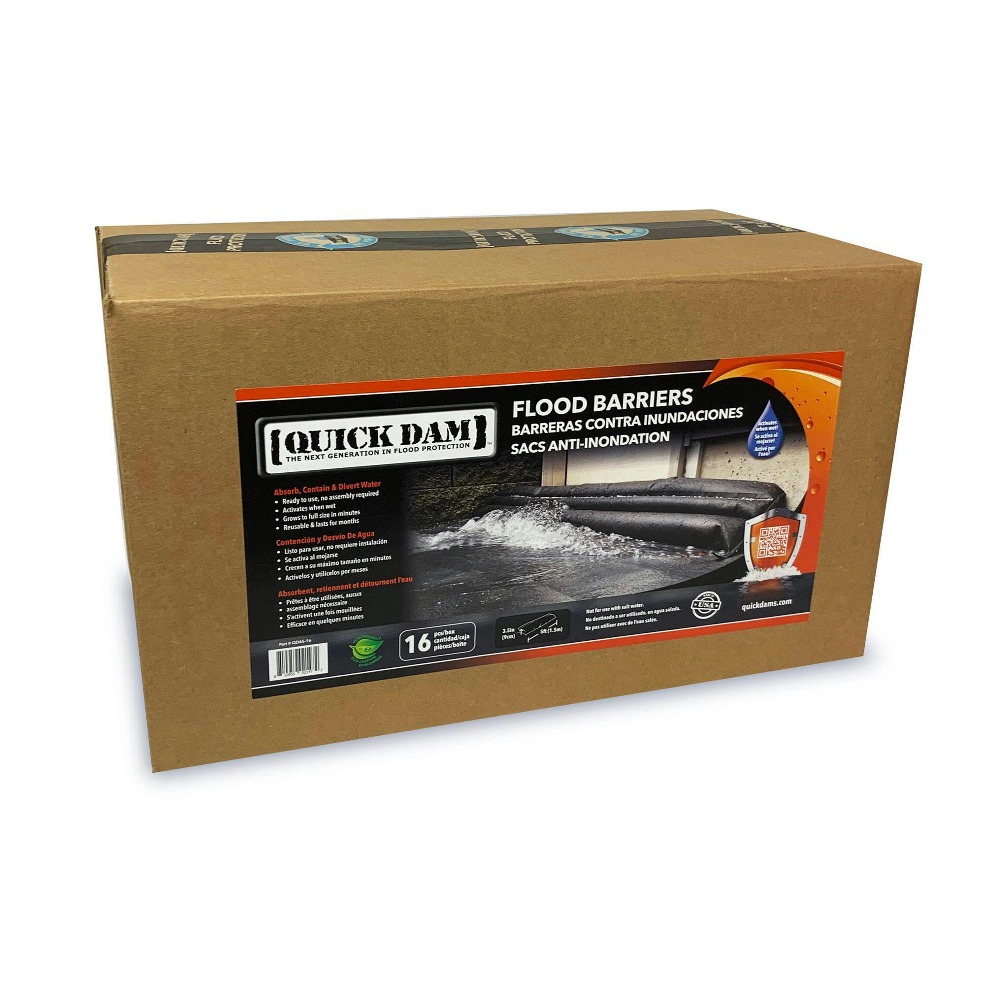 Quick Dam 10-ft Flood Barrier, Black, 1-pk