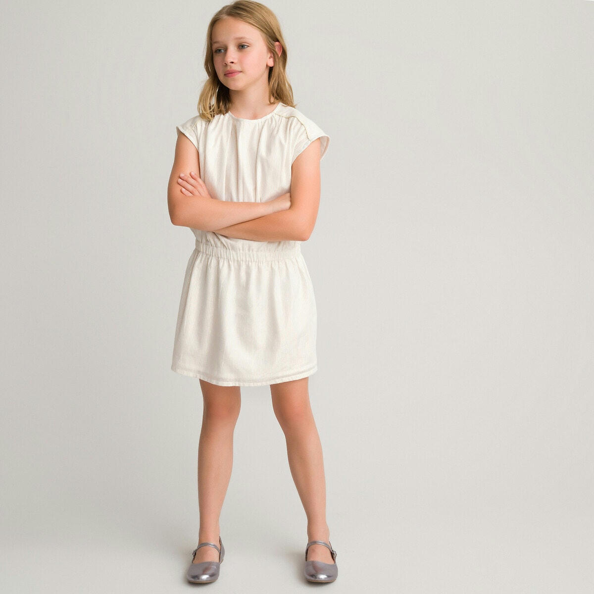 Robe rayée à manches courtes