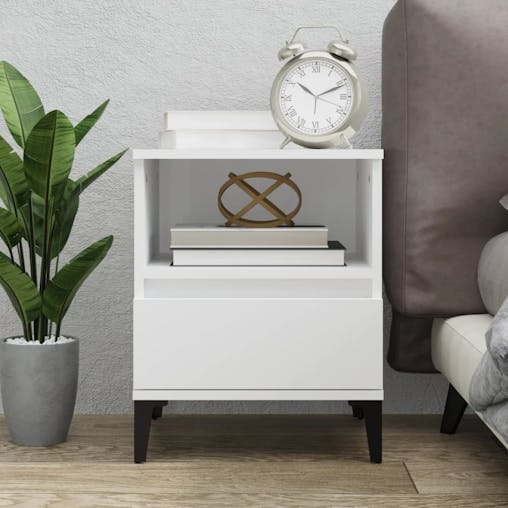 NNEVL Bedside Cabinet White 40x35x50 cm