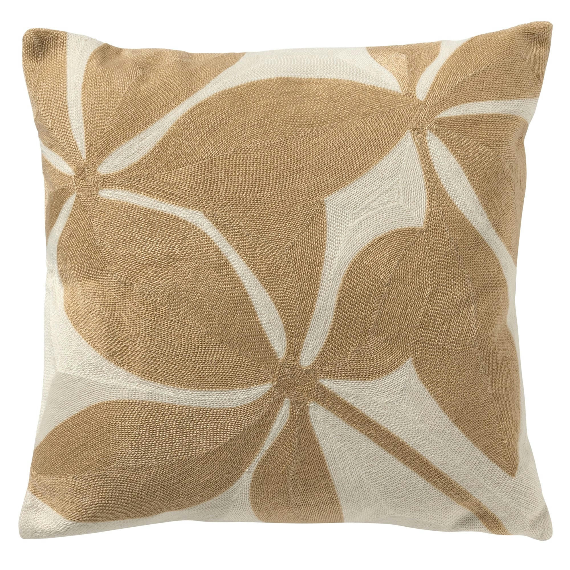 ELIN - Coussin - blanc en polyester 45x45 cm avec motif fleuri