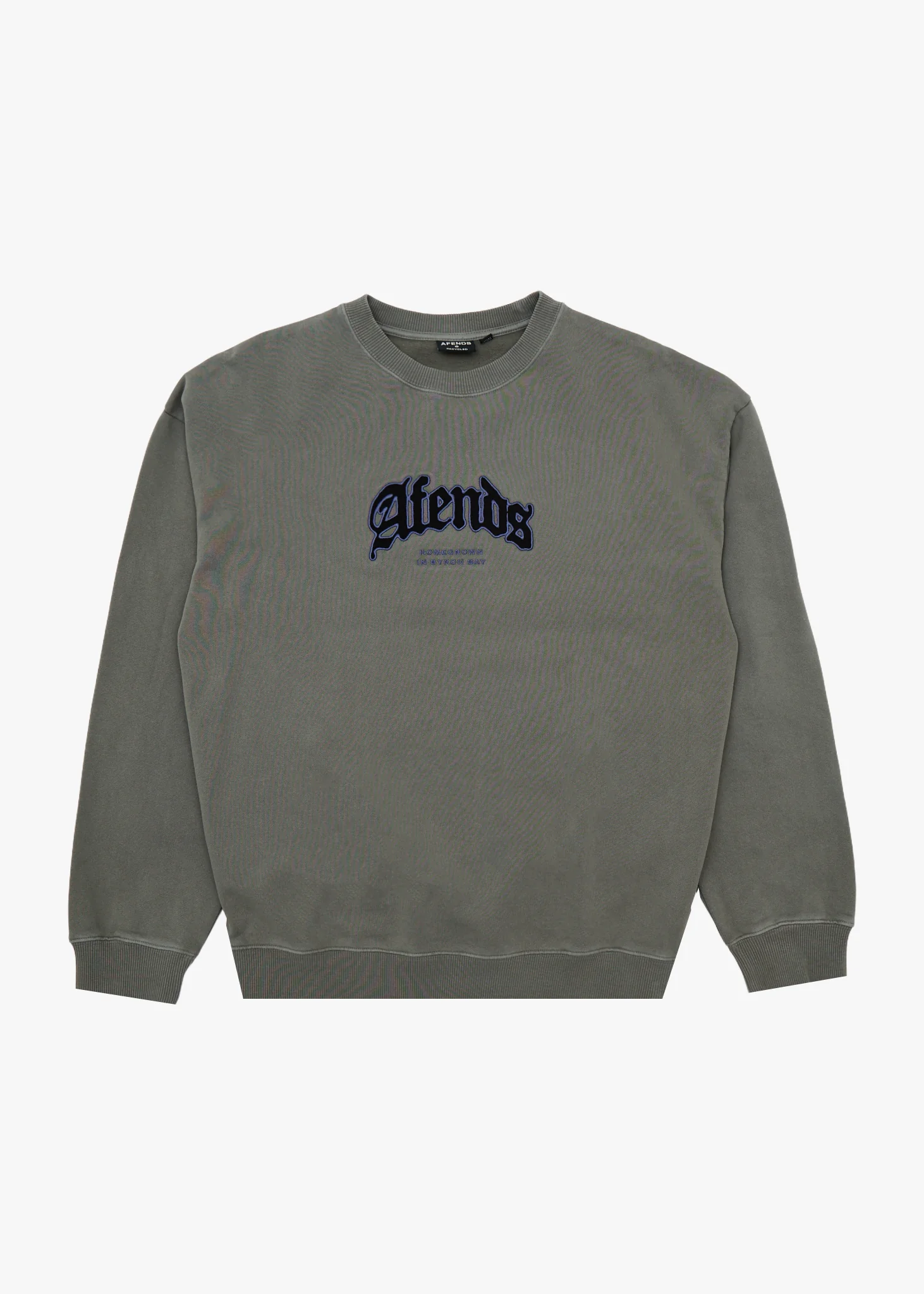 AFENDS Mens Home - Crew Neck - Washed Sycamore