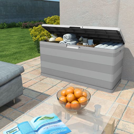 NNEVL Garden Storage Box Grey 117x45x56 cm