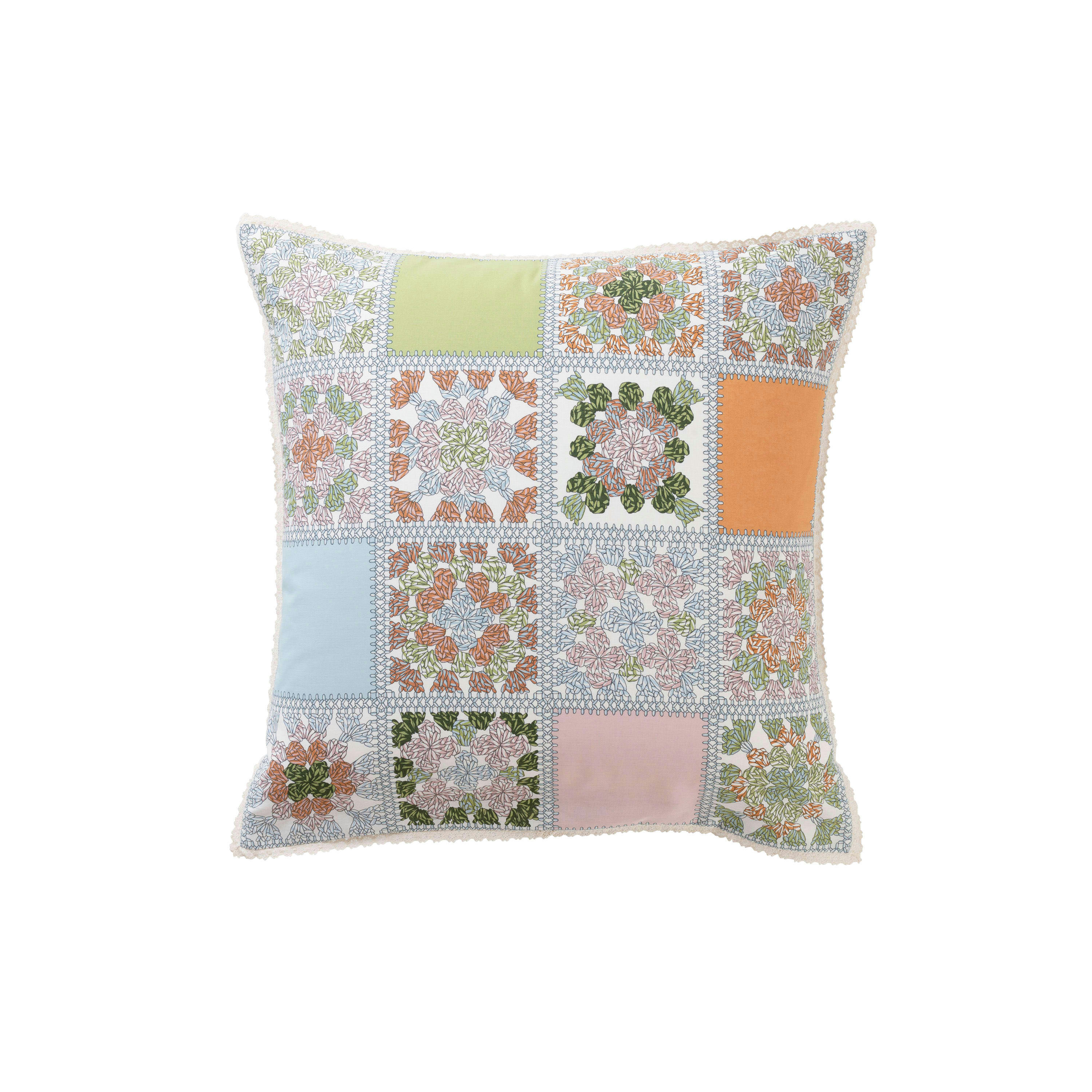 MELI MELO - Taie d'oreiller carrée pur coton imprimé beige 64 x 64 cm