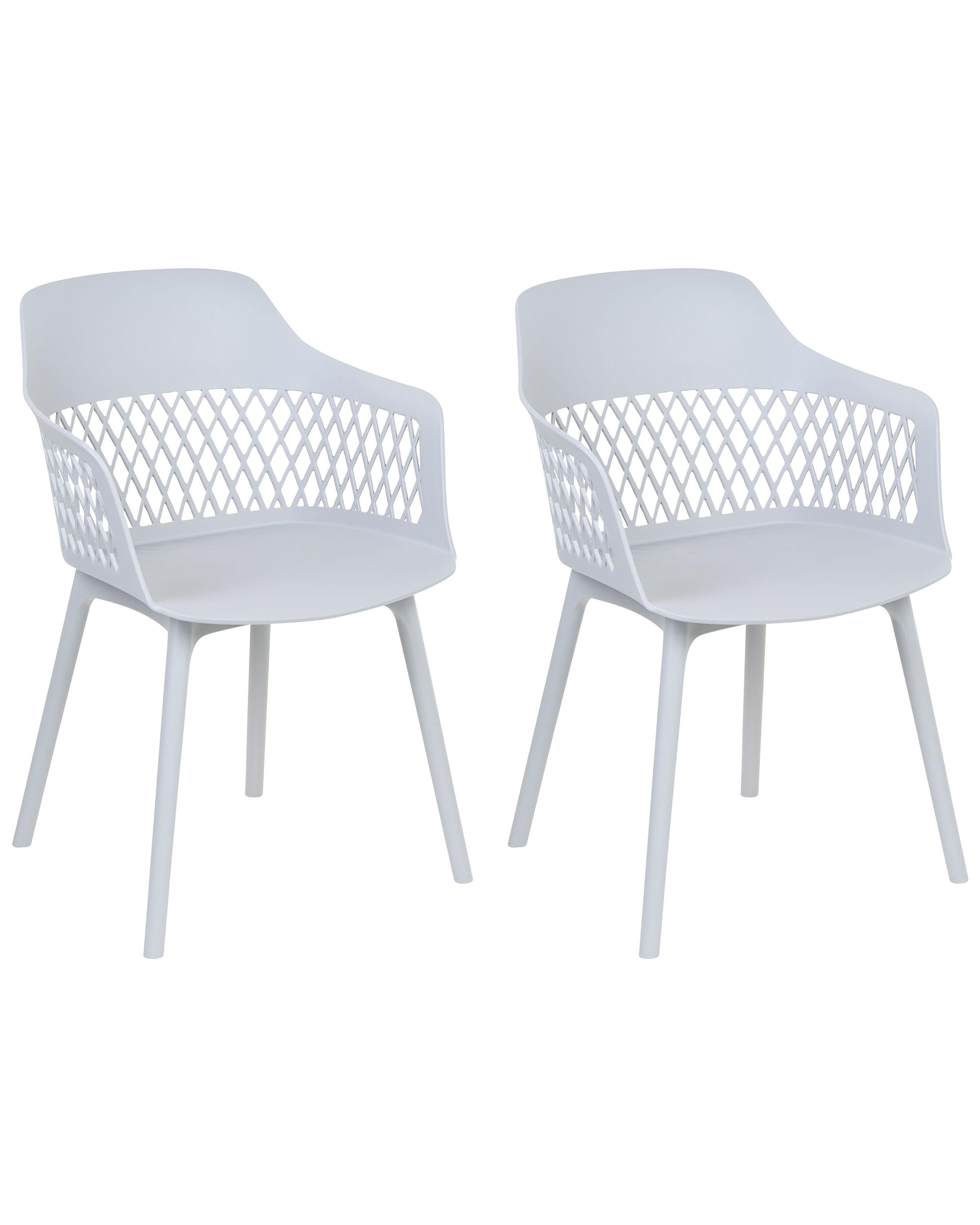 Set of 2 Dining Chairs ALMIRA Light Grey