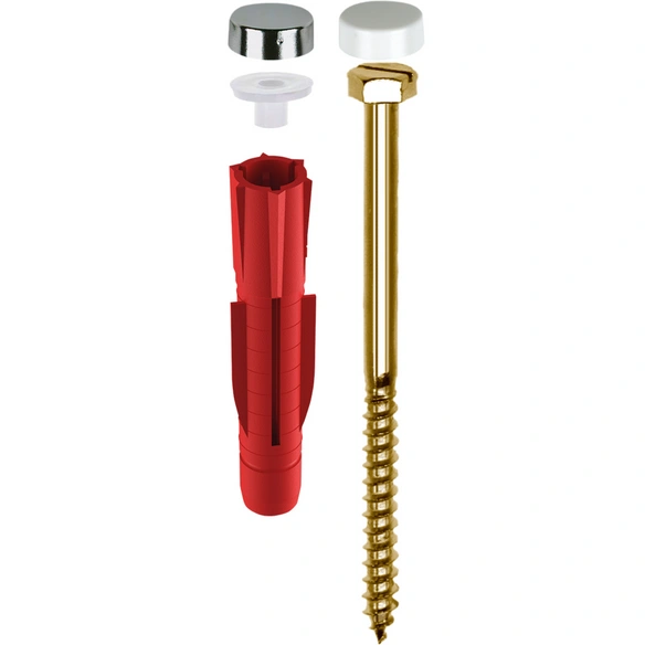 Stand-WC-Befestigung, 8 x 10 mm, Kunststoff, 2 Stück