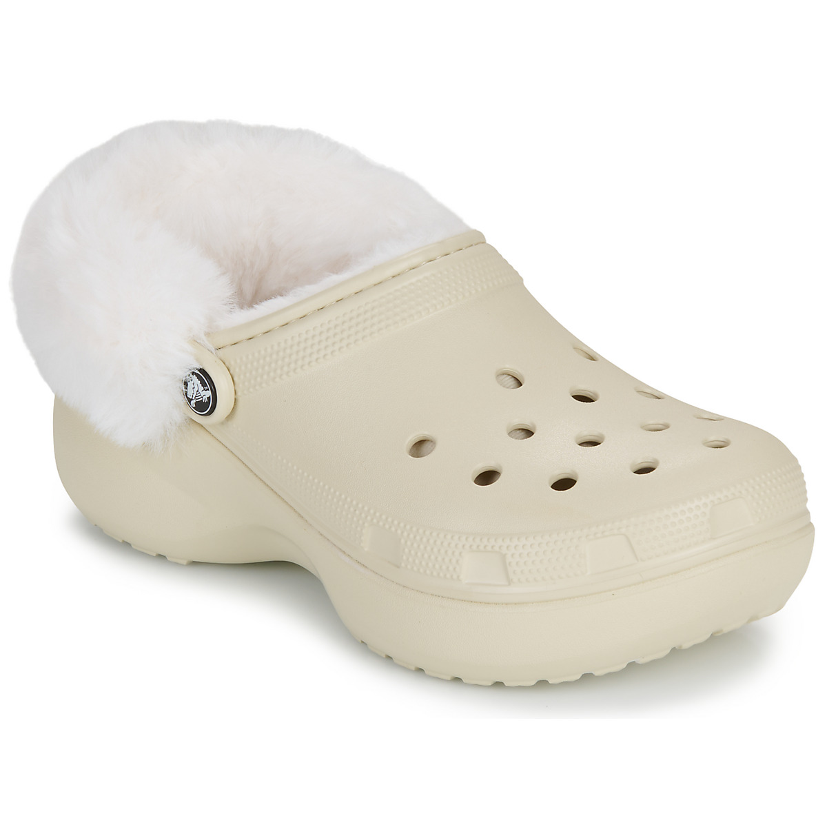 Crocs - CLASSIC PLATFORM FUZZ LINED CG - White