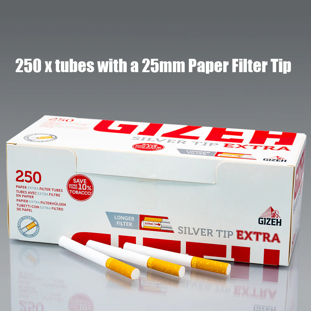 Gizeh PAPER Filter Tubes Silver Tip Extra 250's