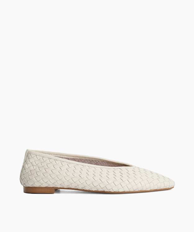 Henlee Ecru - Woven Pointed Ballet Flats