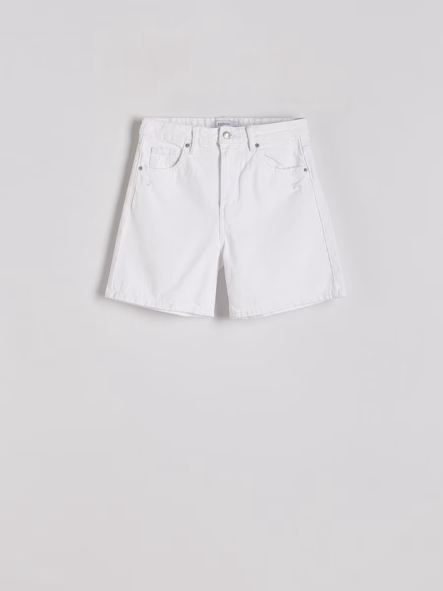 Denim Shorts With Wash Effect