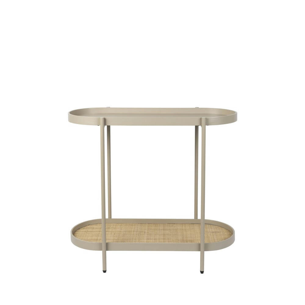 AMAYA - Console aux bords arrondies en bois et métal beige