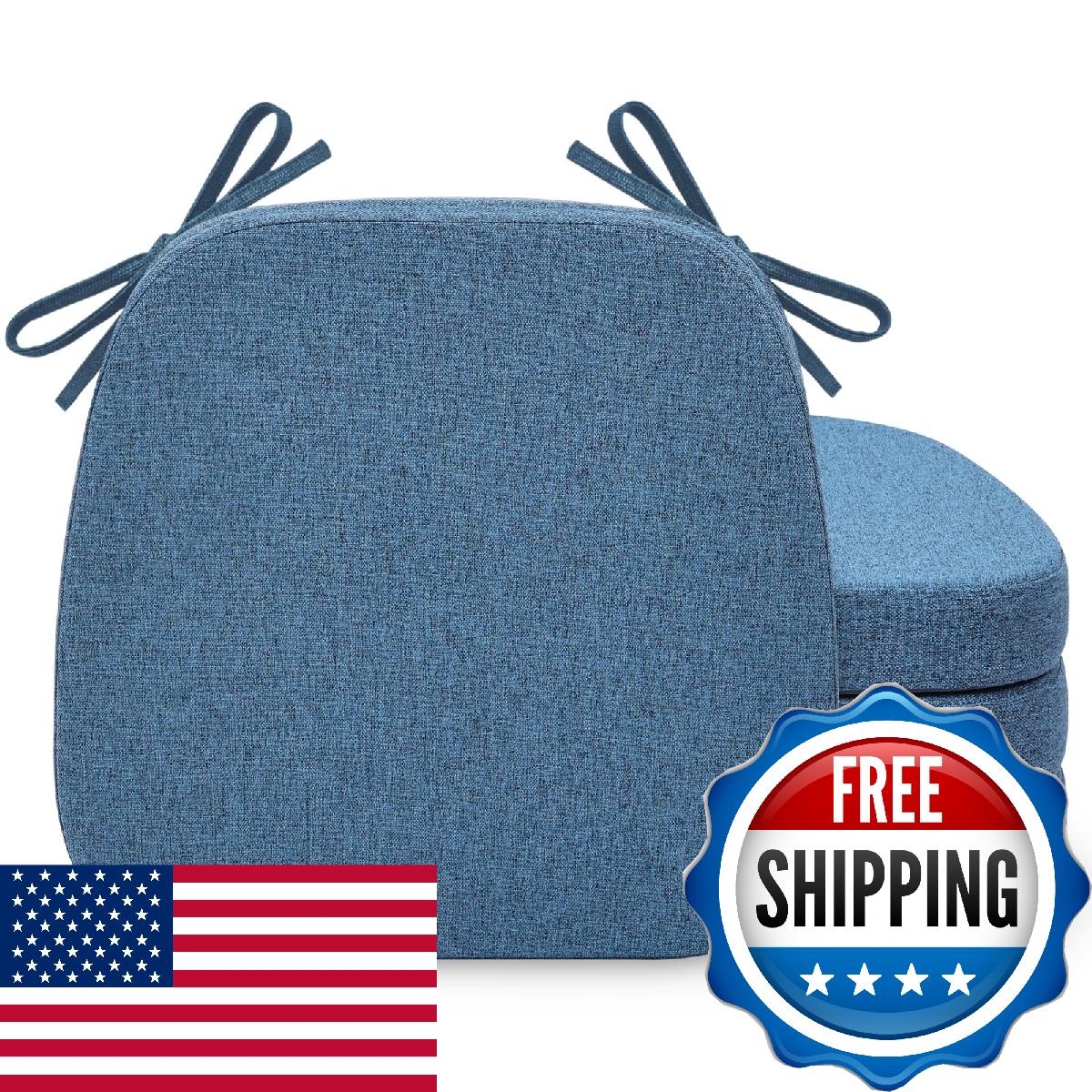 Shinnwa Chair Pads for Dining Chairs Set of 4 Non-Slip Kitchen Chair Cushions De