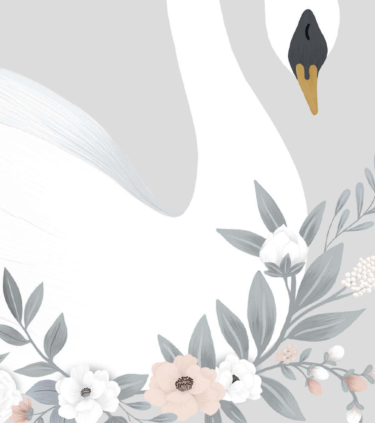 GRACE - Cadre cygne en bois Gris