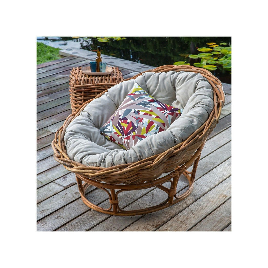 MEXICO - Fauteuil-loveuse en rotin